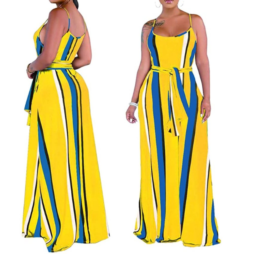 Yellow Striped Maxi Dress